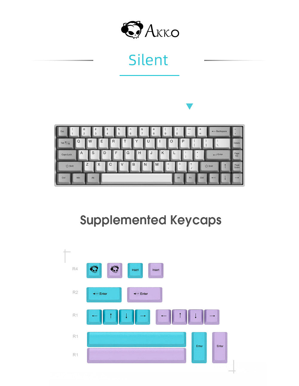 YUNZII AKKO 3068 Silent 68 Keys Mechanical Gaming Keyboard - Cozy Dev Australia