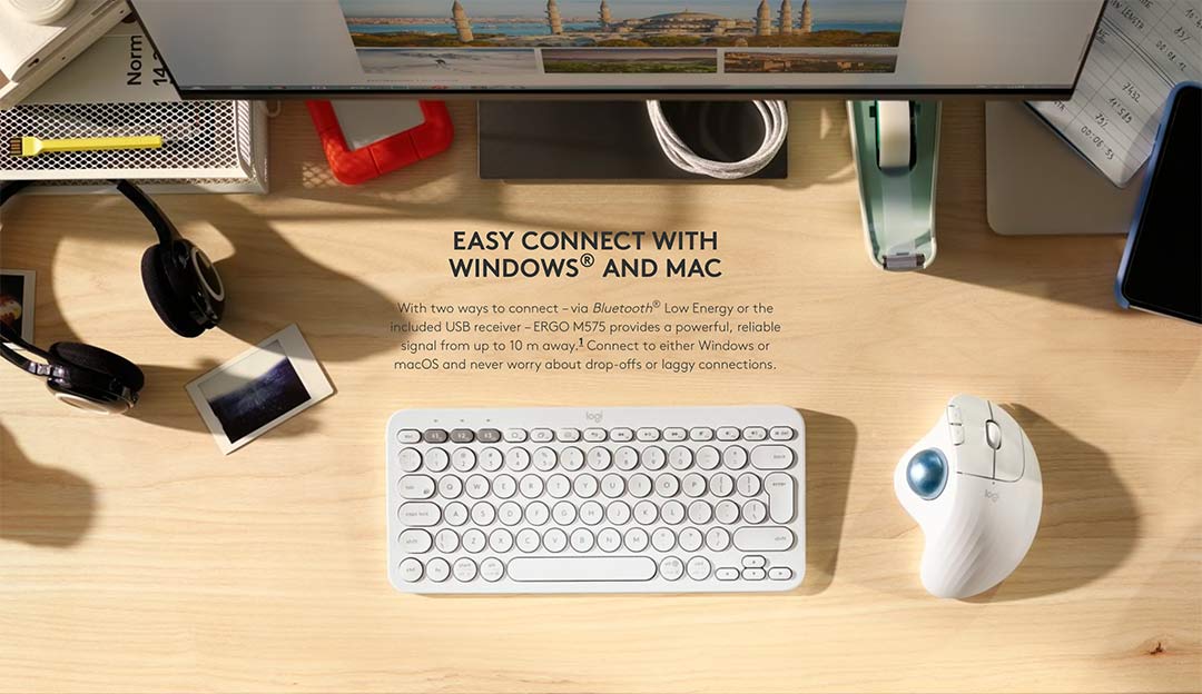 Logitech Ergo M575 Wireless Trackball Mouse Graphite/Black - Cozy Dev