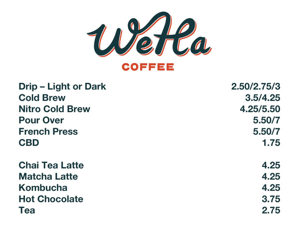 Cafe Menu – WeHa B&R