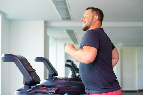 Man running on treadmill