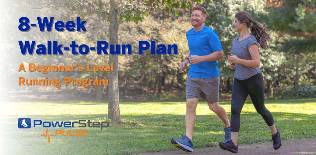 man and woman running on outdoor trail