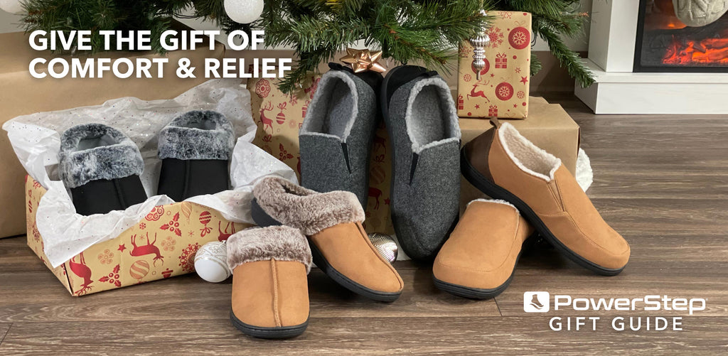 PowerStep Gift Guide, PowerStep Orthotic Arch Supporting Slippers under the Tree