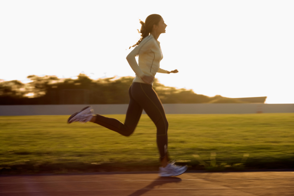 Woman running outside