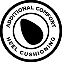 Deep heel cradle with comfort cushion to stabilize & protect the heel during landing