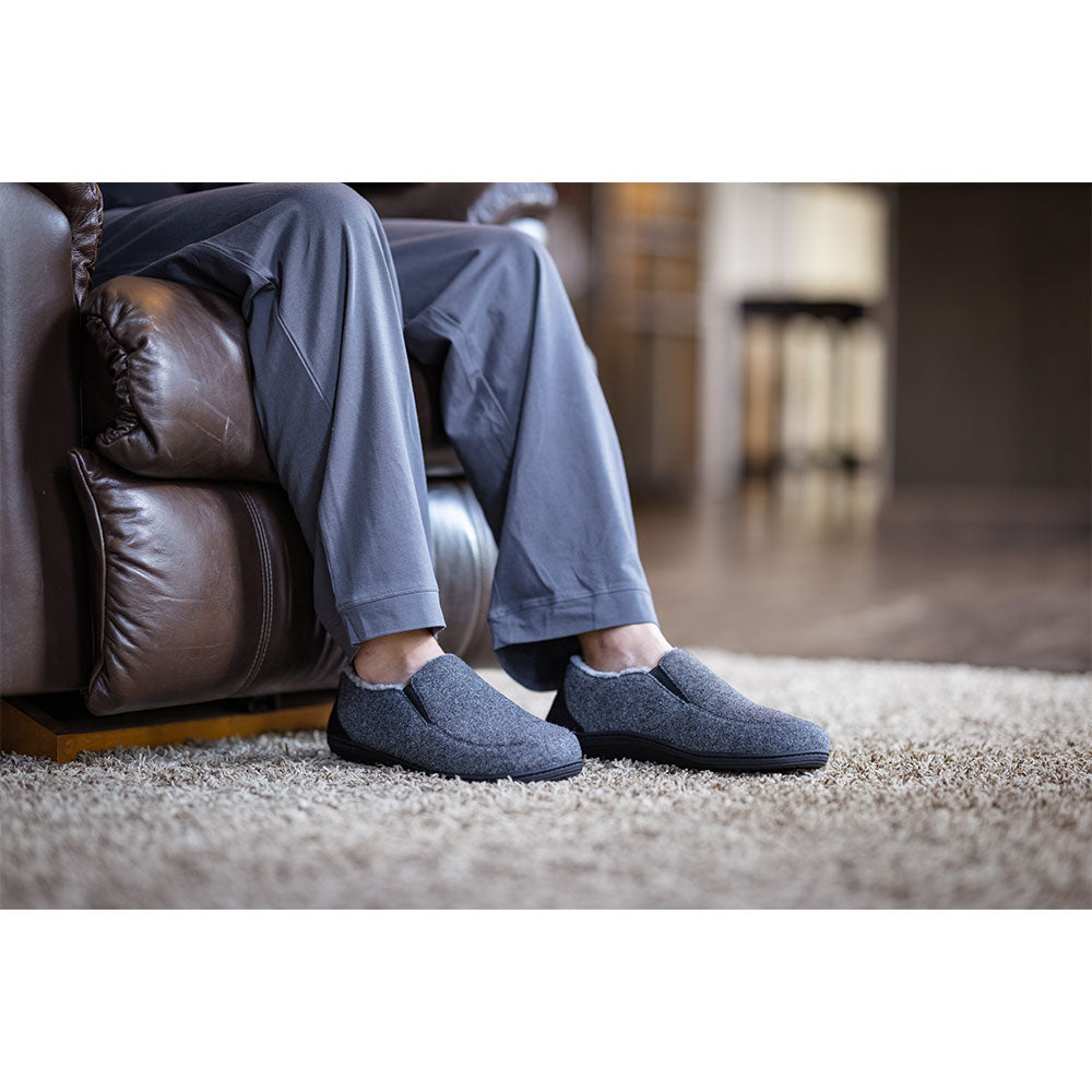 mens wool slippers with arch support