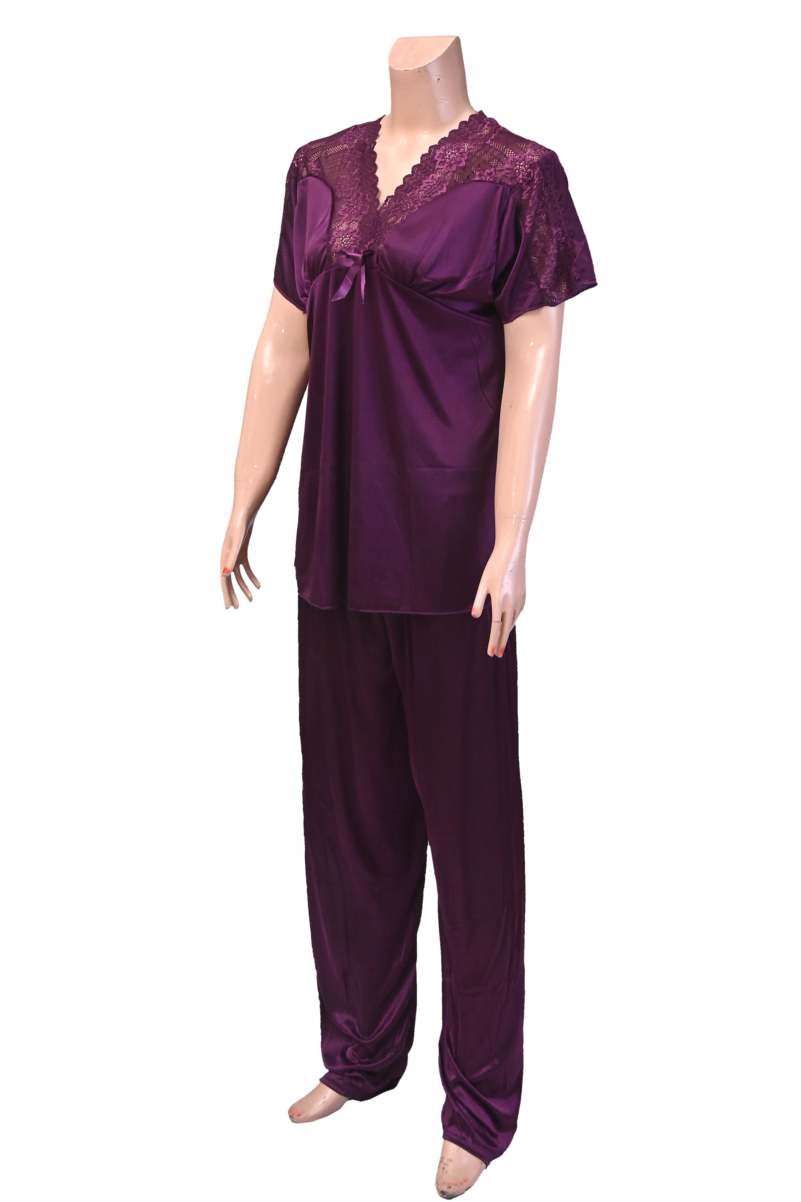 Short Length Plain Women Satin Night Dress Front Open, Free Size, 20 To 50  at Rs 180/piece in Ahmedabad