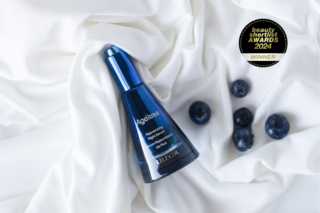 blueberry seed oil skin benefits. shop skincare with blueberry seed oil, lilixir ageless rejuvenating night serum