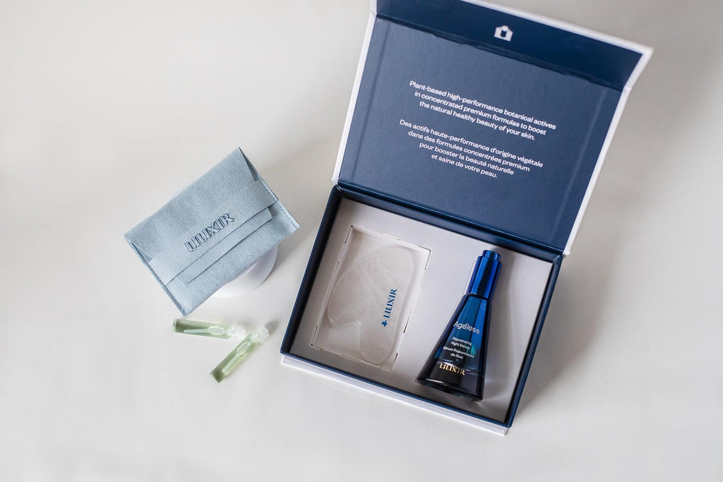Discover the perfect gift for yourself or a loved one with the LILIXIR Gift Set. LILIXIR Ageless Night serum and white gua sha