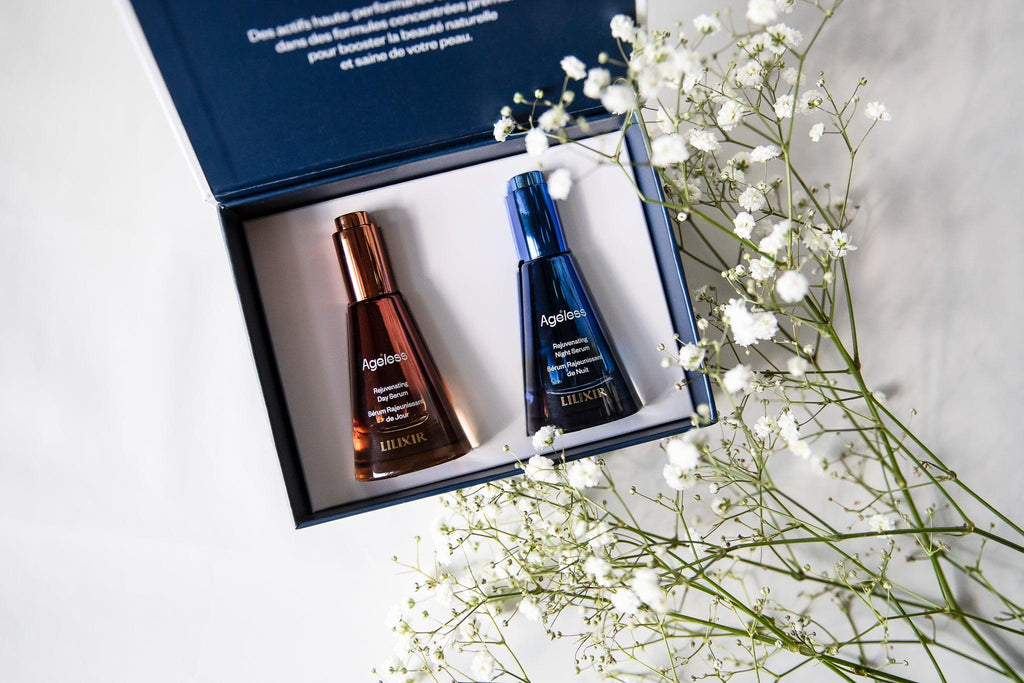 discover lilixir ageless gift set, two rejuvenating serums day and night