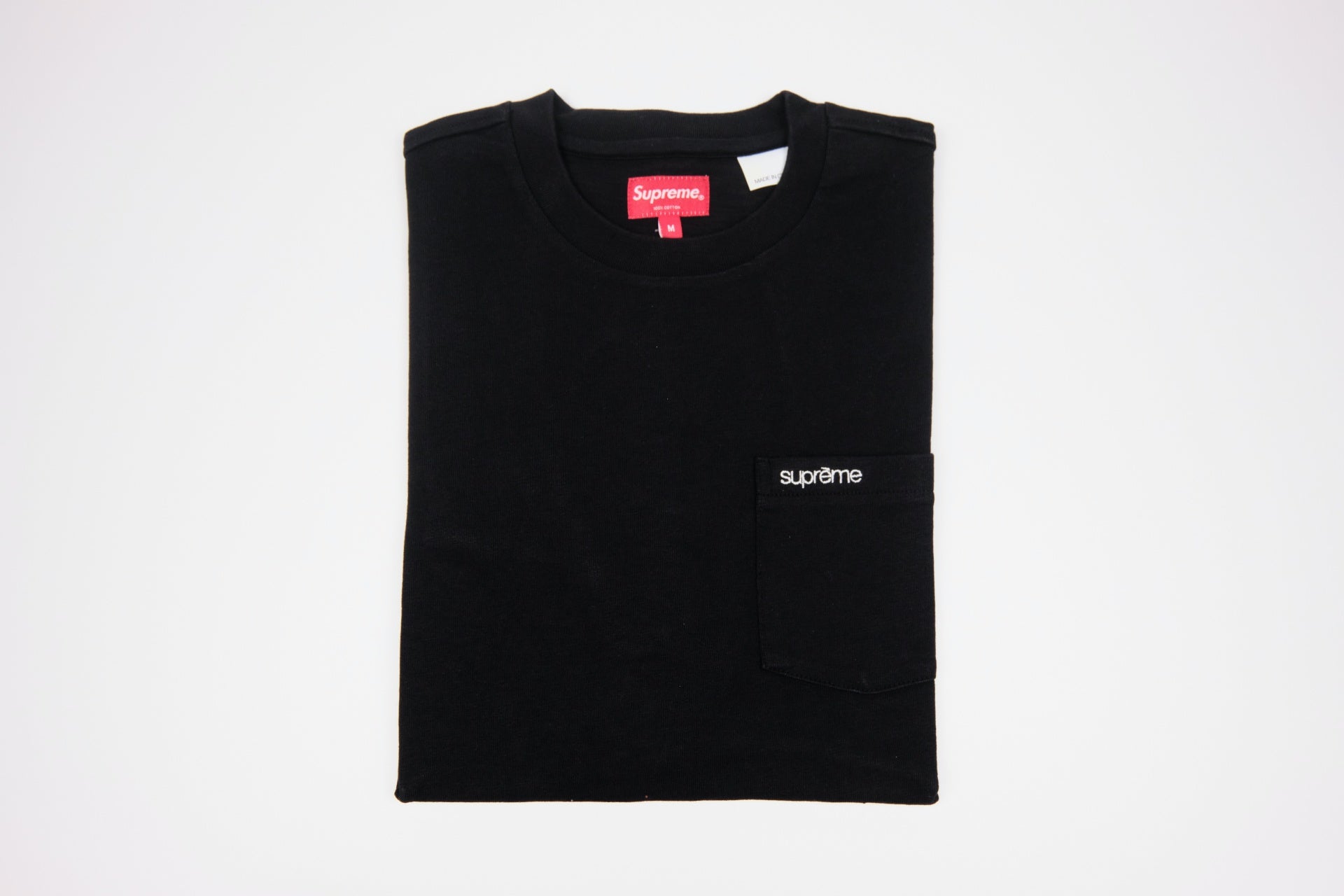 supreme black pocket tee