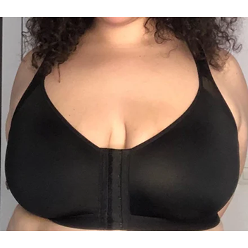 WANGPIN Post-op Bra For Older Lady Non Padded Bras Wire-free Front-closing  Bra Upper Back Shoulders Support Bra Comfort Fit (Color : Black, Size :  L/Large) : : Fashion