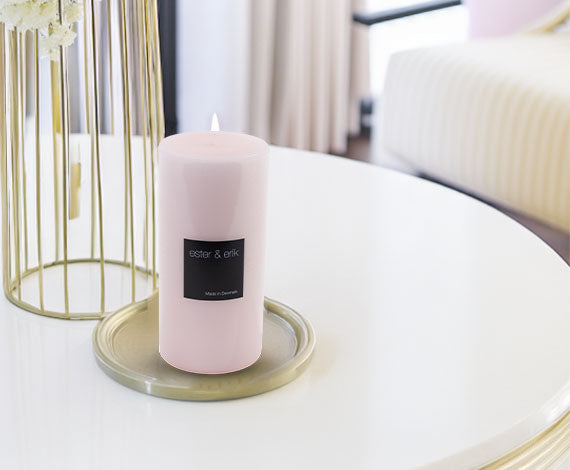 ESTER ERIK- Rosewater Pillar Candle H15cm