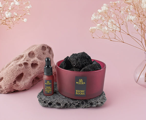 VANILLA BLANC-Creme de Cassis Volcanic Rock Diffuser