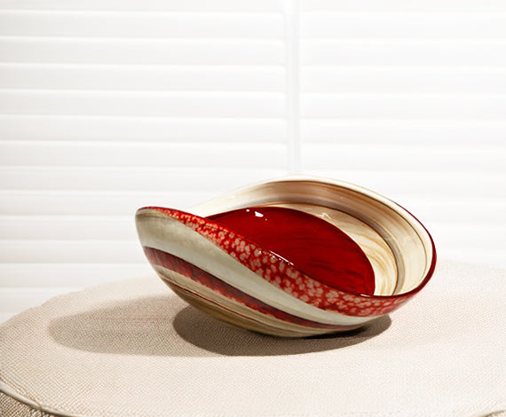 Yalos Murano  Rouge medium folded bowl
