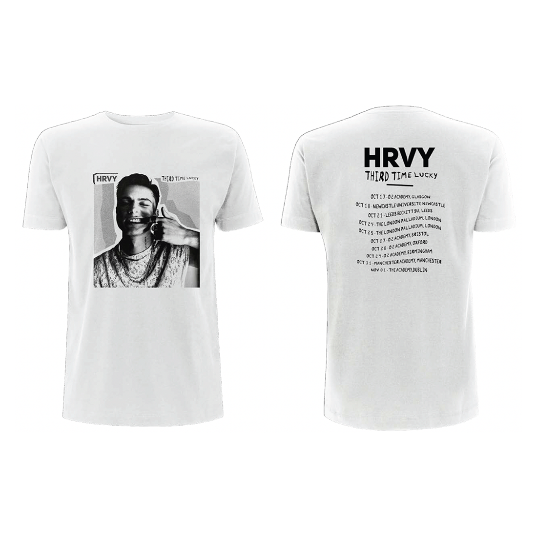 HRVY THIRD TIME LUCKY 2021 DATEBACK WHITE TS - HRVY SHOP product image