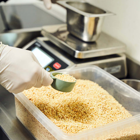 The production process of vegan Turkish delight adding nuts