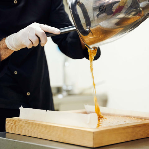 The production process of vegan Turkish delight moulding