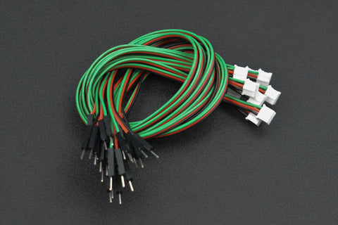 3Pin PH2.0 - デュポン（オス）ケーブル （10本セット）（Gravityシリーズ デジタルセンサー対応）　 (Gravity: 3Pin PH2.0 to DuPont Male Connector Digital Cable Pack - 30cm (10 Pack))