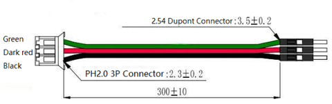 3Pin PH2.0 - デュポン（オス）ケーブル （10本セット）（Gravityシリーズ デジタルセンサー対応）　 (Gravity: 3Pin PH2.0 to DuPont Male Connector Digital Cable Pack - 30cm (10 Pack))