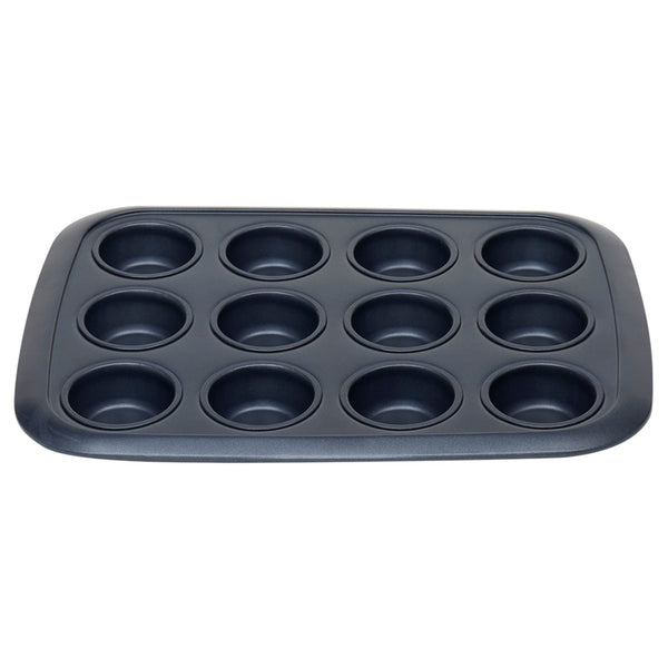 Textured Non-Stick 12 Cup Non-Stick Carbon Steel Muffin Pan, Indigo