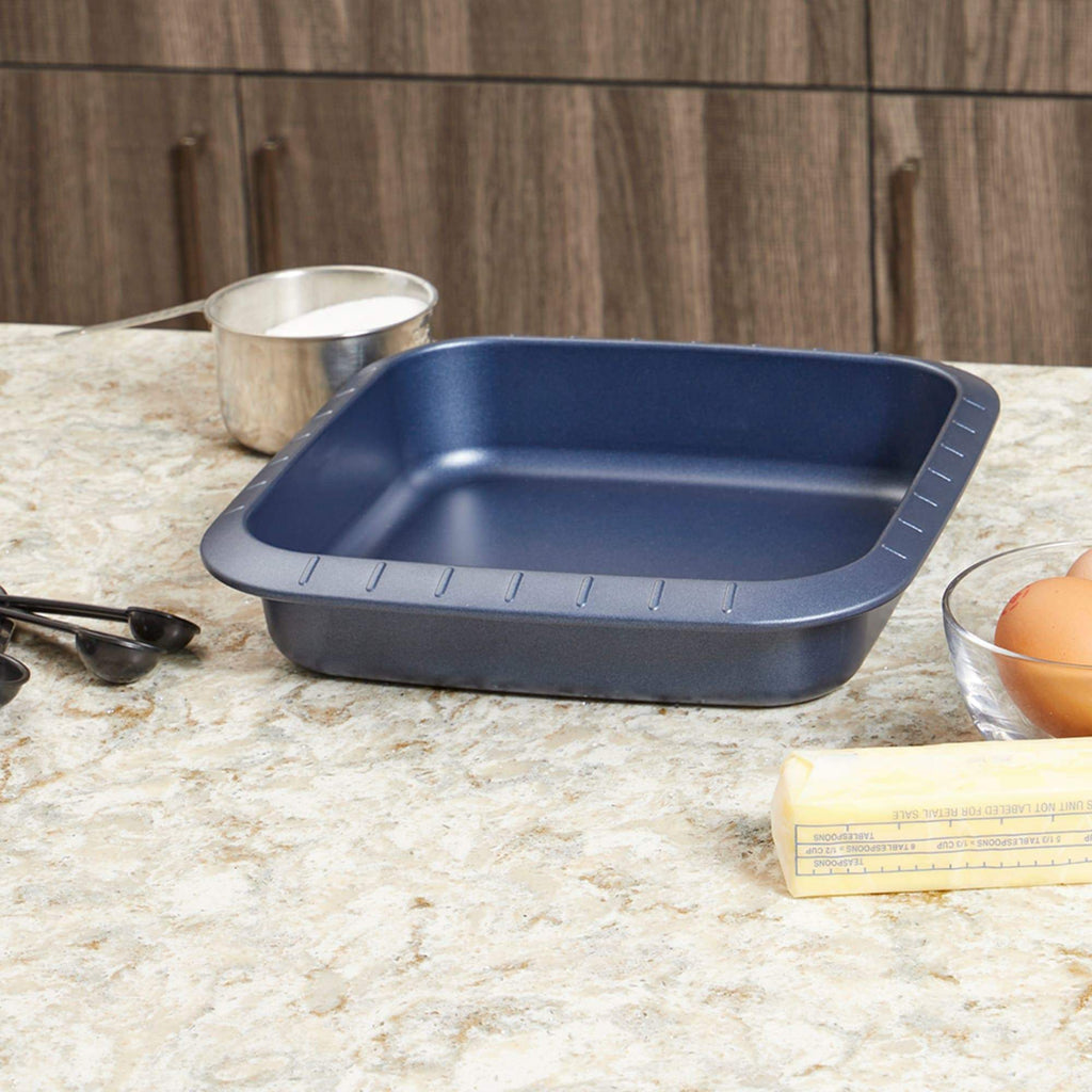 Textured Non-Stick Carbon Steel Square Pan, Indigo