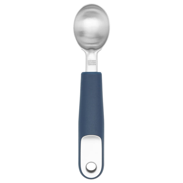 Comfortable Grip  Stainless Steel Rounded Ice Cream Scoop, Indigo