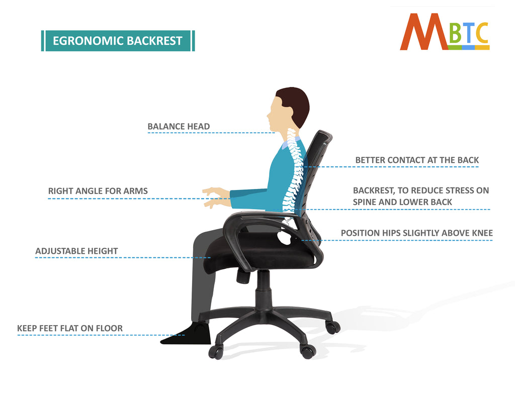 MBTC Xcelo Mesh Office Revolving Desk Chair