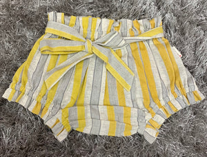 Gold/White/Gray Stripe Linen Diaper Cover - Harper’s Closet 