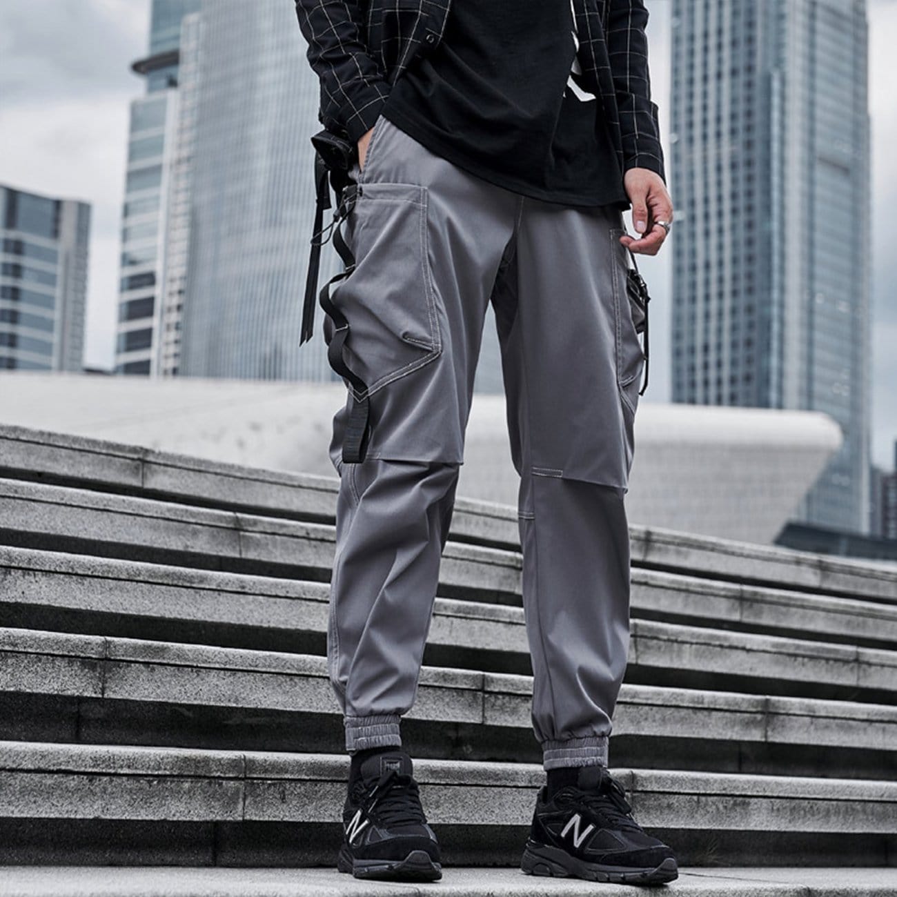TO Techwear Bright Line Velcro Thick Fleece Cargo Pants – Techwear On