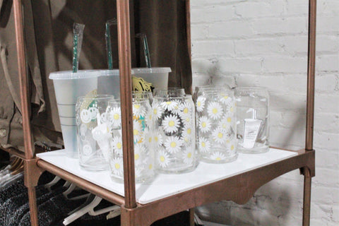 The Storefront Market Booth at The Oaks Pop Up in Nicholasville, Kentucky, Daisy Iced Coffee Cup