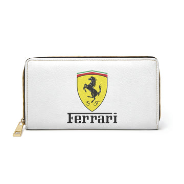 Ferrari Patent leather zipper wallet Unisex