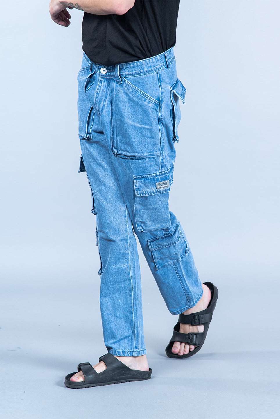 Plain Comfort Fit Men Denim Cargo Jeans, Blue at Rs 1096/piece in