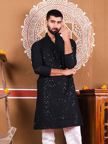 Black Embroidered Kurta