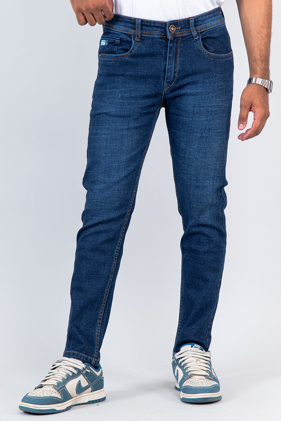 Buy Blue Slim-Fit Ankle Length Mens Jeans Online