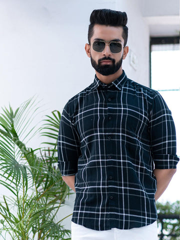 black check shirt