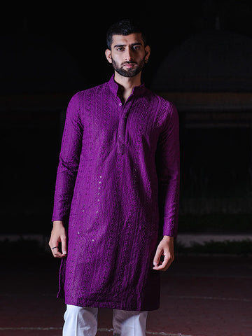 Purple kurta for men