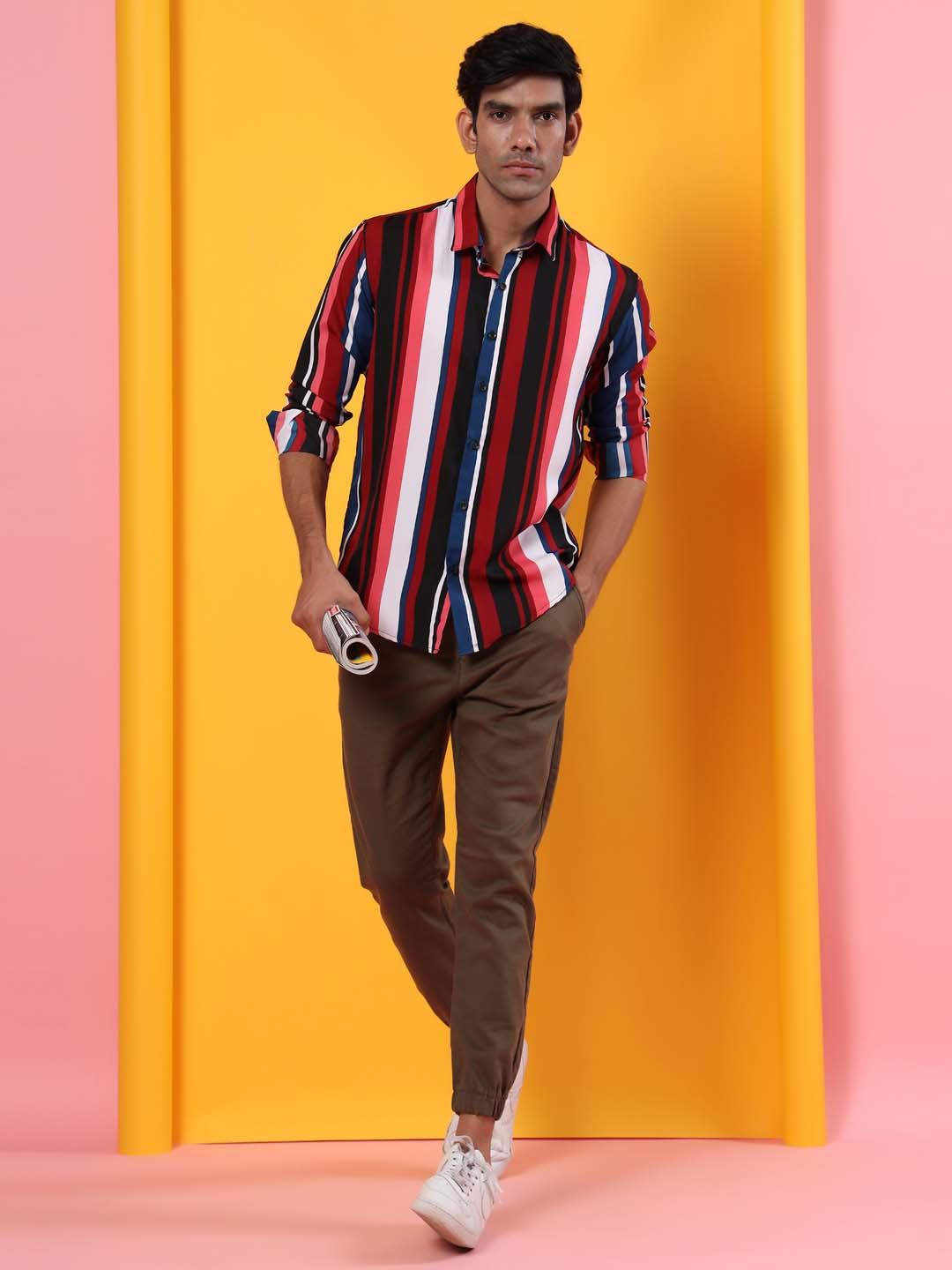 Buy Stripes Crepe Shirt Online | Tistabene - Tistabene