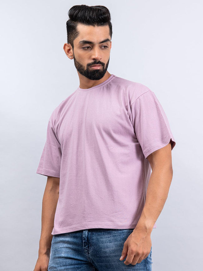 SOLID CORAL PINK OVERSIZED COTTON T-SHIRT