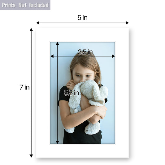 5x7 Custom Cut Crescent Mat with White Core fits 4x6 Picture