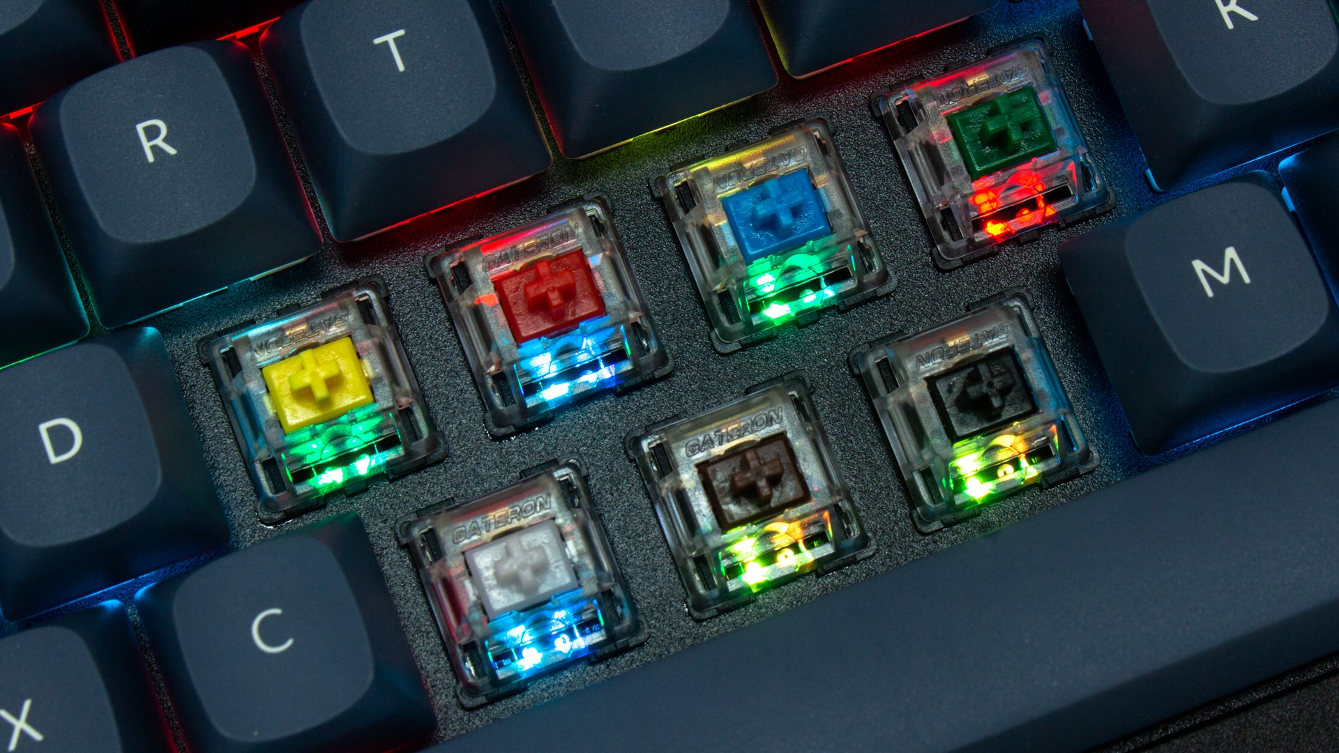 Gateron KS-8 Mechanical Switches Backlight Effect