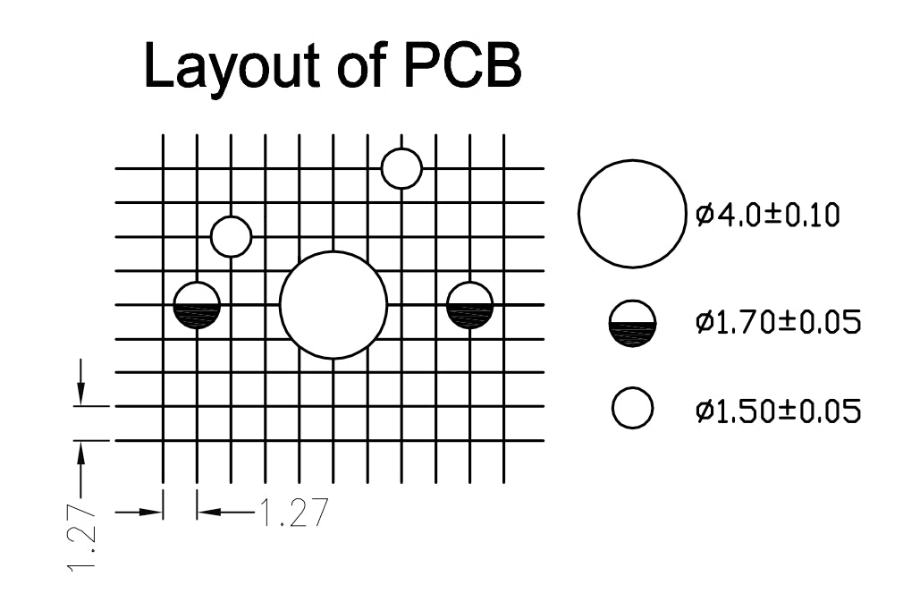 Gateron KS-3X47 Milky Switch Set Layout of PCB