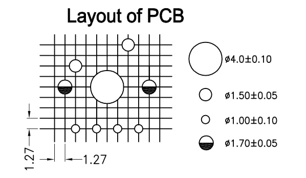 Gateron Box Ink V2 Switch Layout of PCB