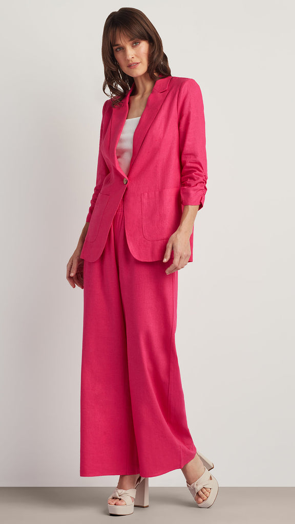 Cascina - Pink - Blazer Cotton Linen Blend, Blazers
