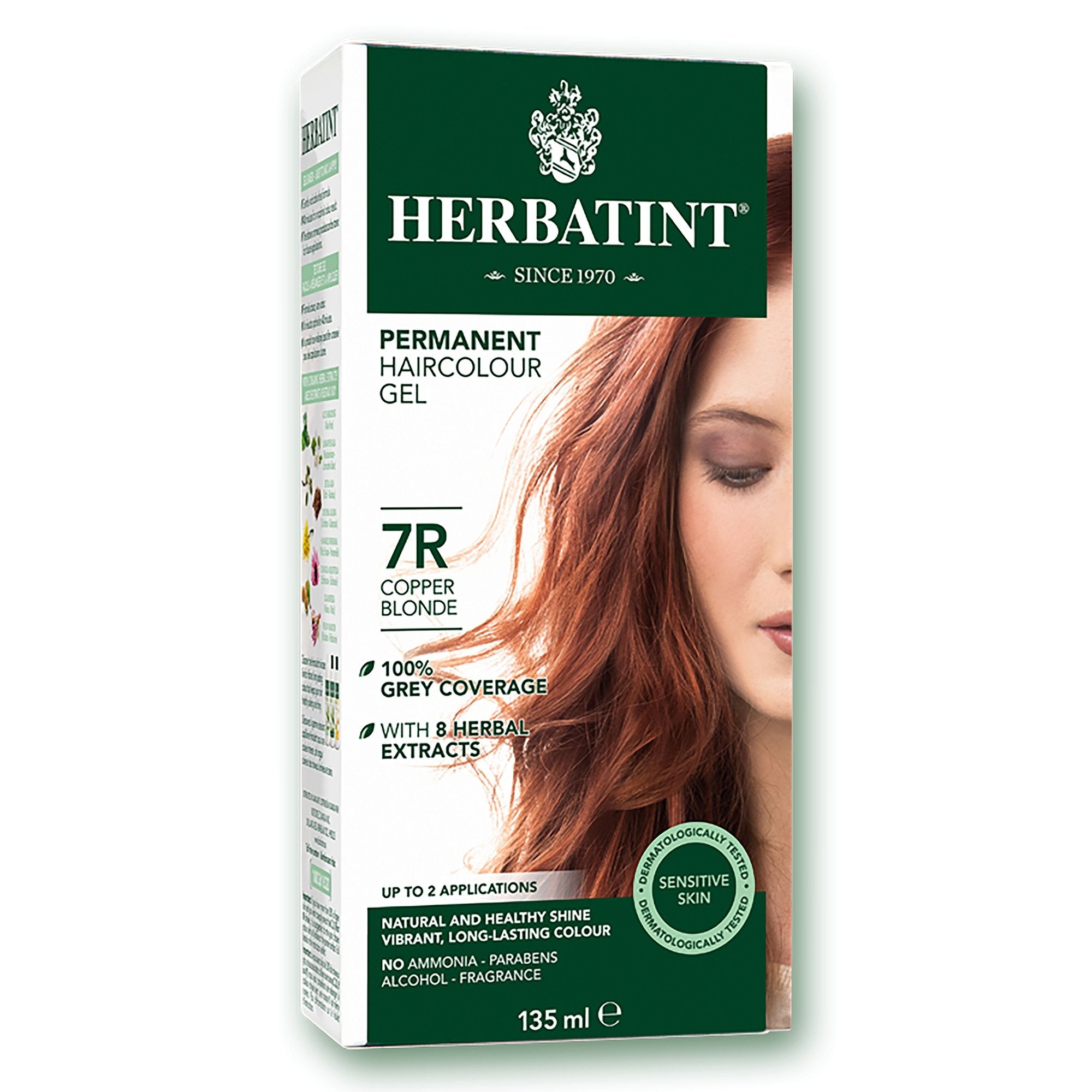 7R Copper Blonde Permanent Haircolour Gel Herbatint 135 mL - A.Vogel Canada