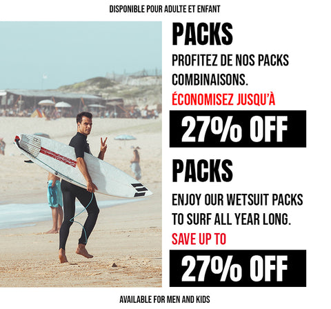 Packs combinaisons de surf à petit prix