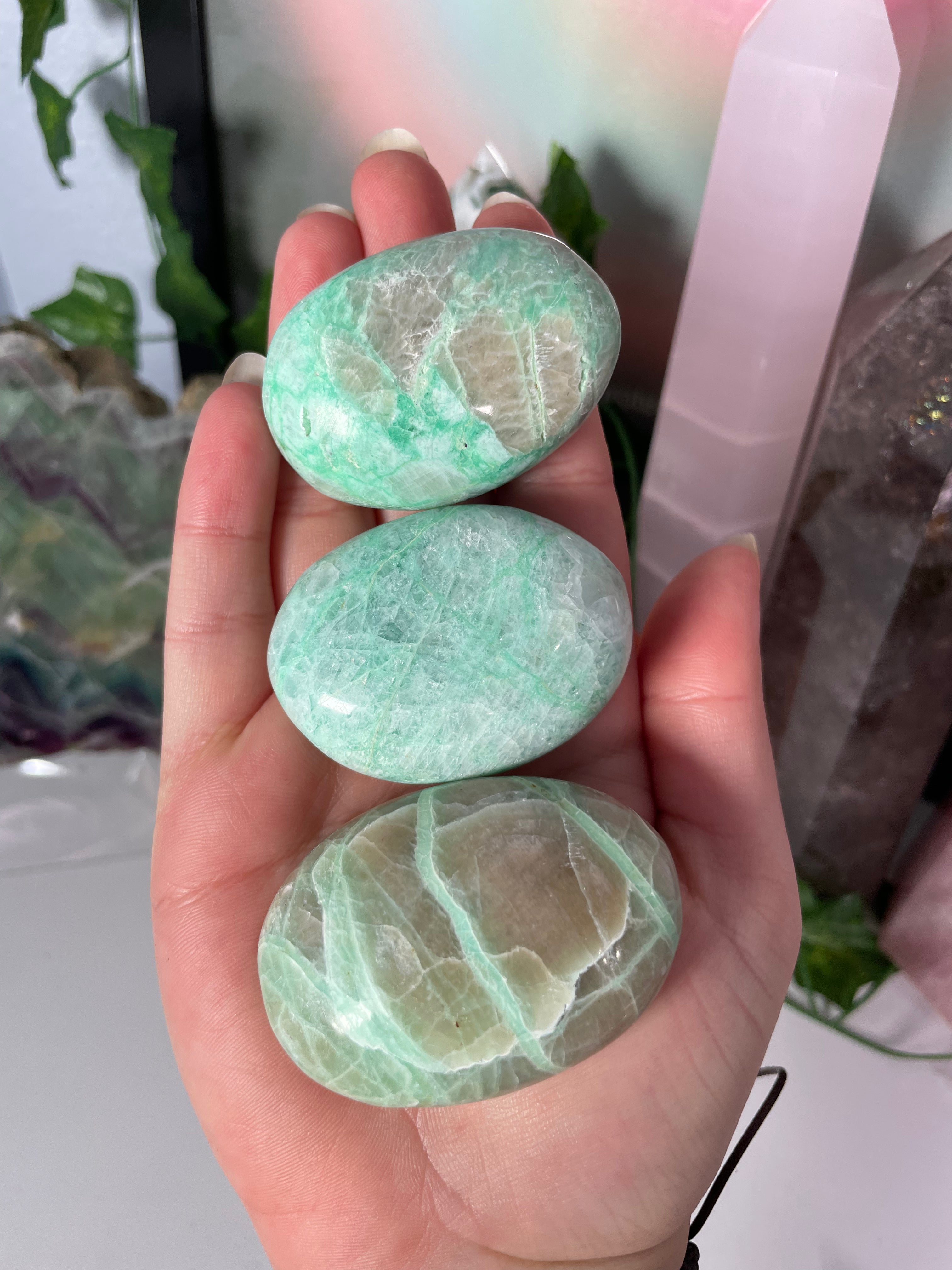 Green Moonstone Palmstones