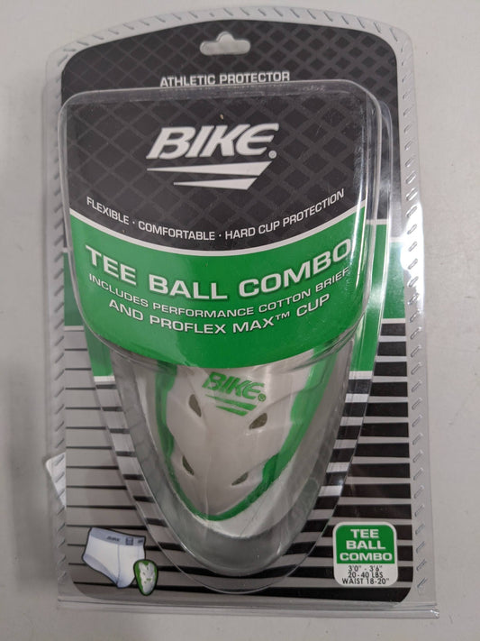 Bike Athletic Boys Hard Cup with Supporter 18 In - 20 in Tee Ball Combo White Protective Gear Condition New