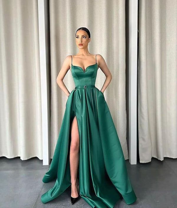 Amazing Green Prom Dress Long Ball Dresses With Overskirt Sweetheart –  Dbrbridal