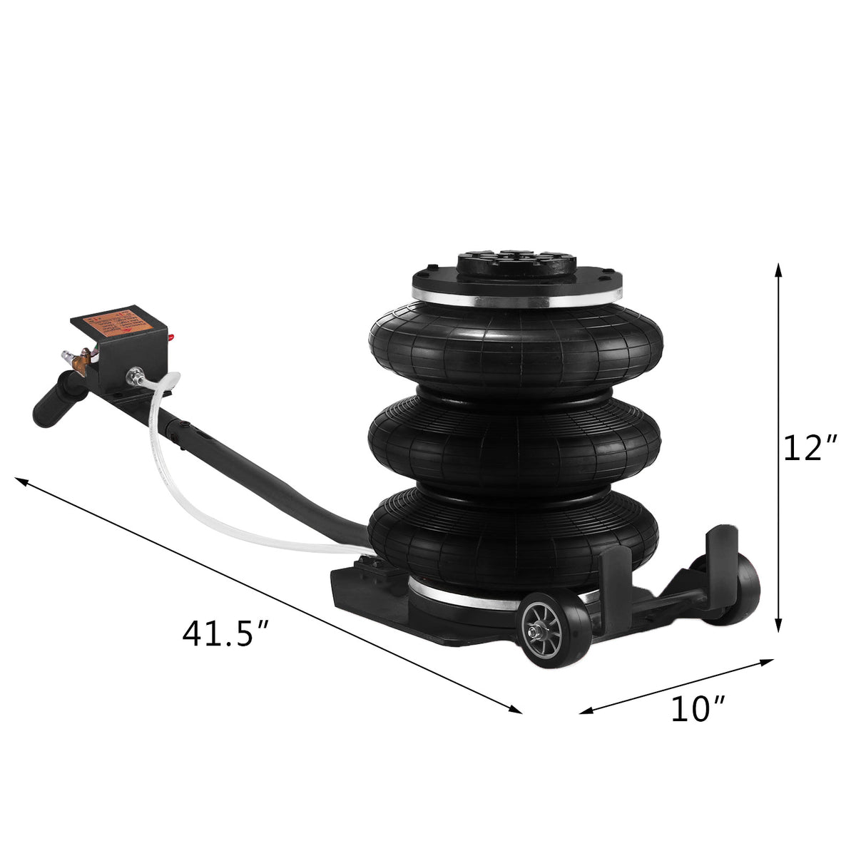 Pneumatic Triple Air Bag Car Jack Trolley 3 Ton 6600 Lbs Cap 400 Mm Li