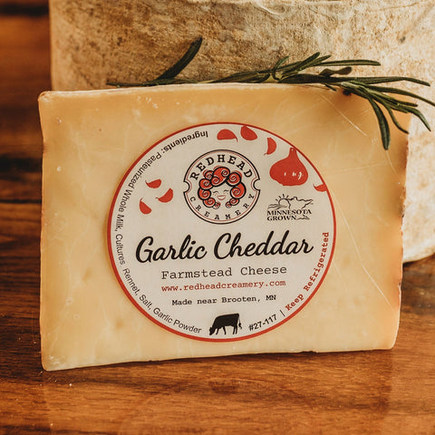 Garlic Clothbound Cheddar - Buy Craft Cheese - Redhead Creamery